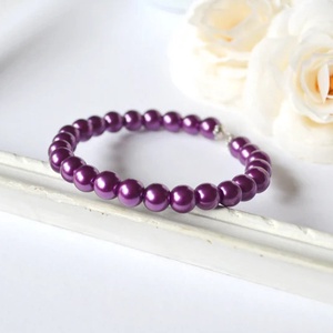 Bratara minimalista moderna Bratara din perle de sticle bratara violeta perle cadou iubita sotie  - Artynos.ro