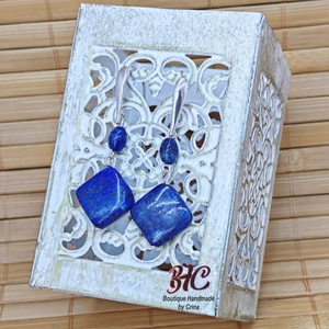 Cercei din argint 925 si pietre semipretioase Lapis Lazuli, Bijuterii, Cercei, Cercei agatati, , ARTYNOS