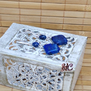Cercei din argint 925 și pietre semiprețioase Lapis Lazuli - bijuterii - cercei - cercei agățați - Artynos.ro