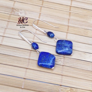 Cercei din argint 925 și pietre semiprețioase Lapis Lazuli - bijuterii - cercei - cercei agățați - Artynos.ro