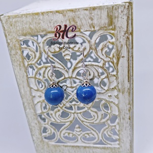 Cercei argint Jasp imperial albastru (regalit ) - bijuterii - cercei - cercei agățați - Artynos.ro