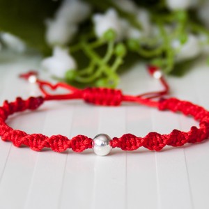 Bratara macramé impletita - Beaded twisted braid rosu, , , ARTYNOS