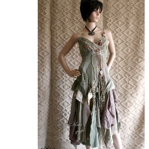  ETA - shabby chic art-design ruha - îmbrăcăminte și modă - haine damă - rochie, dintr-o bucată - Artynos.ro