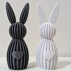 Iepuras cu inimioara in relief � Decor minimalist alb-negru, disponibil in doua variante, , , ARTYNOS