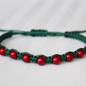 Bratara macramé impletita - Margele verzi, , , ARTYNOS