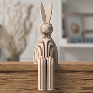 Figurină iepuraș cu nervuri  Iepuraș pentru raft imprimat 3D în culori pastelate  Decor minimalist modern de Paște -  - Artynos.ro