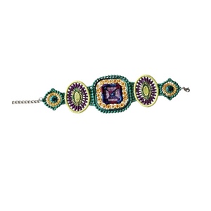 Bratara multicolora brodata, Bijuterii, Brățări, Brățară charm, Broderie, ARTYNOS