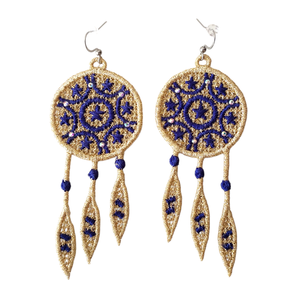 Cercei Dreamcatcher cu Cristale, Bijuterii, Cercei, Cercei candelabru, Broderie, ARTYNOS