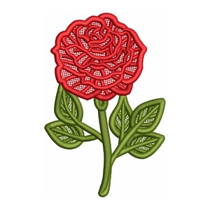 Semn de carte Trandafir Rosu, Cărți și creații cu tematică muzicală, cadouri, Semn de carte, Broderie, ARTYNOS