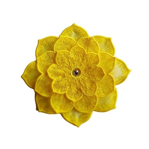  Brosa dalie galbena, Bijuterii, Broșă, insigne, Insigne, Broderie, ARTYNOS