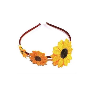 Cordeluta cu floarea soarelui brodata, Îmbrăcăminte și modă, Accesorii păr, Accesorii de păr, Broderie, ARTYNOS