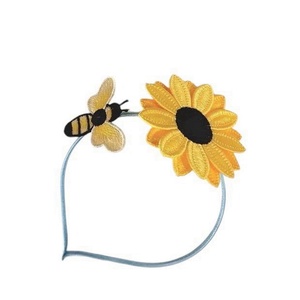 Cordeluta cu albina si floarea soarelui , Îmbrăcăminte și modă, Accesorii păr, Accesorii de păr, Broderie, ARTYNOS