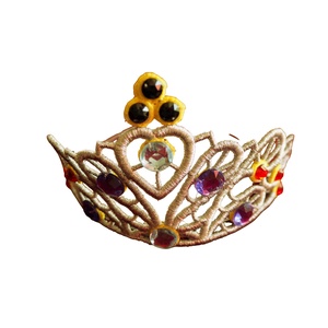 Coronita aurie cu pietre colorate, Îmbrăcăminte și modă, Accesorii păr, Accesorii de păr, Broderie, ARTYNOS