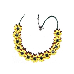 Colier cu floarea soarelui , Bijuterii, Coliere, Coliere statement, Broderie, ARTYNOS