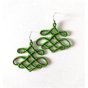 Cercei Verzi Nod Celtic, Bijuterii, Cercei, Cercei agățați, Broderie, ARTYNOS