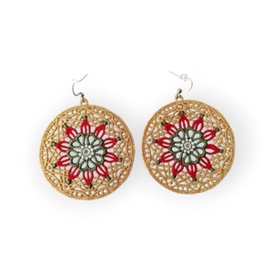 Cercei Mandala cu Cristale Model 2, Bijuterii, Cercei, Cercei rotunzi, Broderie, ARTYNOS
