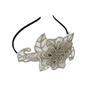 Floral Fascinator Alb, Îmbrăcăminte și modă, Accesorii păr, Accesorii de păr, Broderie, ARTYNOS