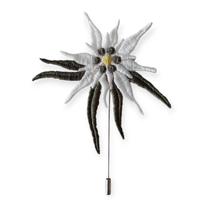 Pin cu Floare de Colt Bijuterie Artizanală Inspirată din Natură, Bijuterii, Coliere, Coliere cu pandantive, Broderie, ARTYNOS