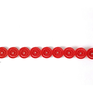 Choker Rosu Brodat cu Cristale  - bijuterii - coliere - coliere statement - Artynos.ro