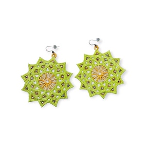 Cercei Mandala Flowers cu Cristale , Bijuterii, Cercei, Cercei rotunzi, Broderie, ARTYNOS