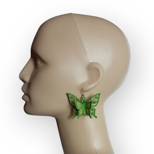 Cercei fluture 3D cu aripi duble  - Artynos.ro