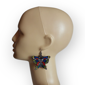 Cercei Fluturi Stanied Glass - bijuterii - cercei - cercei agățați - Artynos.ro