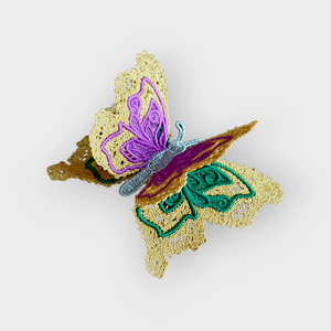 Brosa Fluture Dublu Auriu Elegance - bijuterii - broșă, insigne - insigne - Artynos.ro
