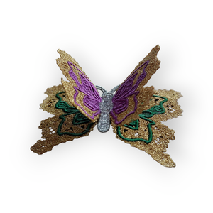 Brosa Fluture Dublu Auriu Elegance - bijuterii - broșă, insigne - insigne - Artynos.ro