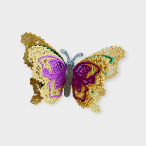 Brosa Fluture Dublu Auriu Elegance - bijuterii - broșă, insigne - insigne - Artynos.ro