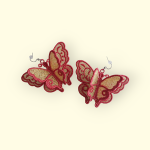 Cercei Fluture 3D Brodati - Bijuterii Delicate - bijuterii - cercei - cercei agățați - Artynos.ro