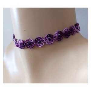Colier choker mov degrade cu cristale  - bijuterii - coliere - coliere cu mărgele - Artynos.ro