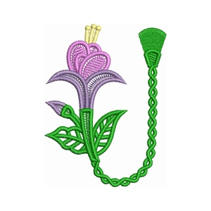 Semn de carte cu floare cercelus, Carti si creatii cu tematica muzicala, cadouri, Semn de carte, Broderie, ARTYNOS
