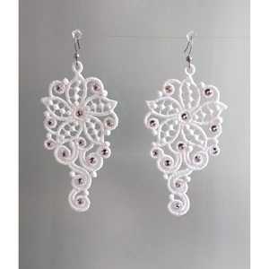 Cercei Lungi cu Cristale - accesorii nuntă - bijuterii mireasă - cercei mireasă - Artynos.ro