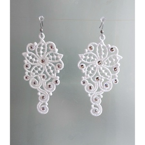 Cercei Lungi cu Cristale, Bijuterii, Cercei, Cercei lungi, Broderie, ARTYNOS