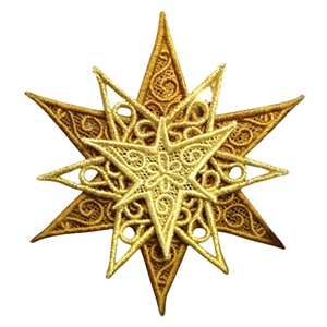 Stea 3D brodata cu ata metalica - Artynos.ro