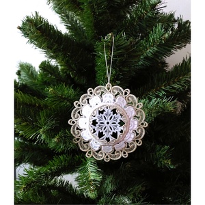 Fulg de Zapada 3D Medalion Brodat - crăciun - decorațiuni de crăciun de casă - globuri de crăciun - Artynos.ro