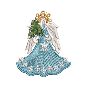 Inger 2D Decor Elegant , Craciun, Decoratiuni de Craciun de casa, Figurine pentru pomul de Craciun, Broderie, ARTYNOS