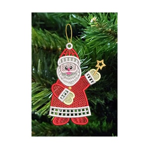 Mos Craciun Brodat 6, Craciun, Decoratiuni de Craciun de casa, Figurine pentru pomul de Craciun, Broderie, ARTYNOS