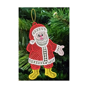 Mos Craciun Brodat 9, Craciun, Decoratiuni de Craciun de casa, Figurine pentru pomul de Craciun, Broderie, ARTYNOS