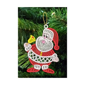 Mos Craciun Brodat 10, Craciun, Decoratiuni de Craciun de casa, Figurine pentru pomul de Craciun, Broderie, ARTYNOS