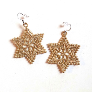 Cercei Stea Aurie - bijuterii - cercei - cercei brodați - Artynos.ro