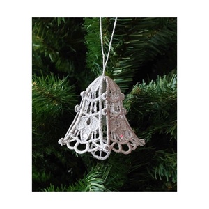 Clopotel 3D Argintiu, Craciun, Decoratiuni de Craciun de casa, Globuri de Craciun, Broderie, ARTYNOS