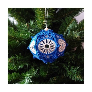 Globulet 3D albastru, argintiu - crăciun - decorațiuni de crăciun de casă - globuri de crăciun - Artynos.ro