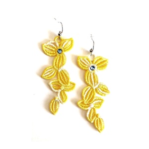 Cercei Frunze Degrade Brodate, Bijuterii, Cercei, Cercei brodati, Broderie, ARTYNOS