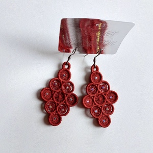 Cercei Romb cu Cristale - bijuterii - cercei - cercei brodați - Artynos.ro