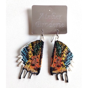 Cercei Aripi de Fluture Exotic Madagascar - bijuterii - cercei - cercei brodați - Artynos.ro
