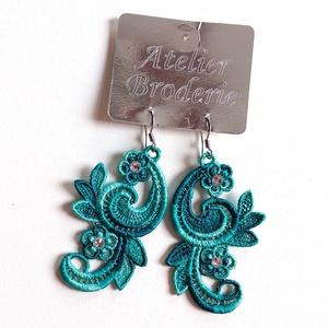 Cercei Turcoaz Degrade cu Cristale - Artynos.ro