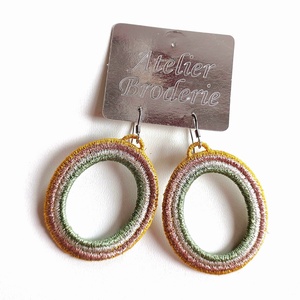 Cercei Ovali Mirror, Bijuterii, Cercei, Cercei brodati, Broderie, ARTYNOS