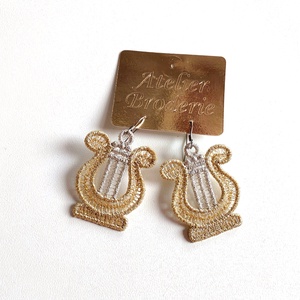 Cercei Lira  , Bijuterii, Cercei, Cercei brodati, , ARTYNOS