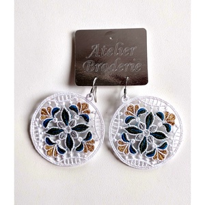 Cercei mandala , Bijuterii, Cercei, Cercei brodati, Broderie, ARTYNOS